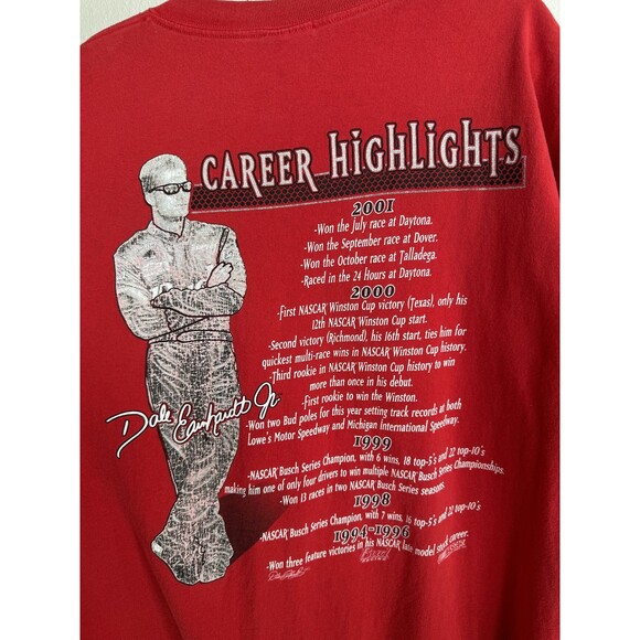 Vintage Dale Earnhardt Jr. Bud Racing T-shirt Red Cars Racing Bud Light Beer - Picture 6 of 9